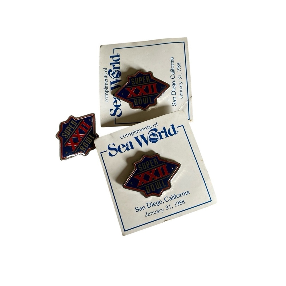 Super Bowl XXII 22 1988 3 Pins Lot Vintage